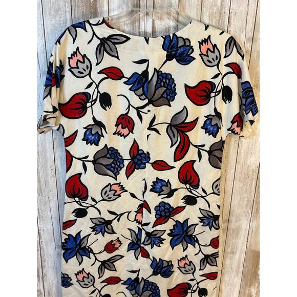 Grace Elements Linen Blend Red White Blue Floral Shift Dress - Size Small NWT - Picture 7 of 9